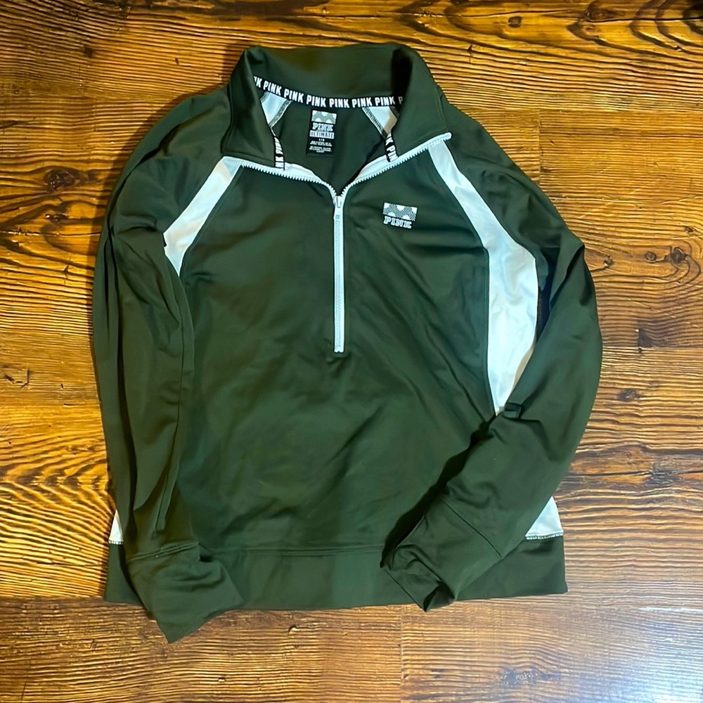 Pink track quarter zip